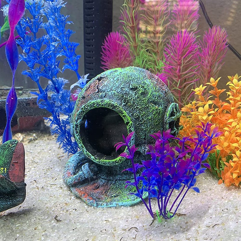 SLOCME Aquarium Sunken Submarine Helmet Decorations - Realistic Vintage Noah's Ark Shipwreck Fish Tank Decorations, Durable Resin Fish Tank Ship Accessories - Image 4